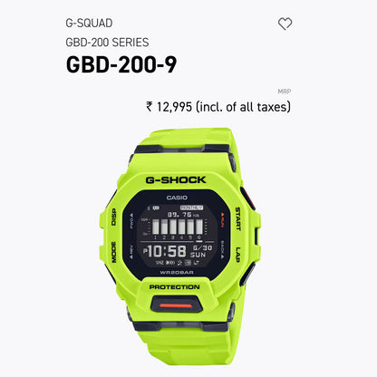 Casio G-Shock GBD-200UU-1DR Digital – 6 Month Warranty