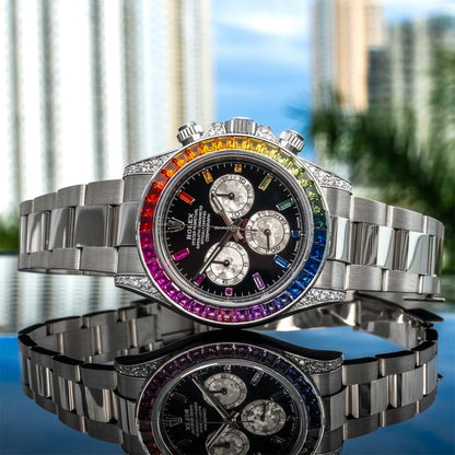 Rolex Daytona Rainbow Rosegold Gold Diamond Watch