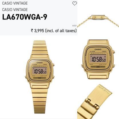 Digital Casio Vintage  7a Watch With 6 Month Warranty